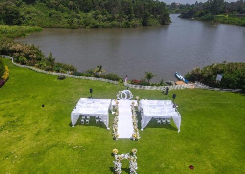 Garden wedding set up